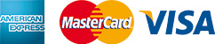 pay with Amex Visa and Mastercard 